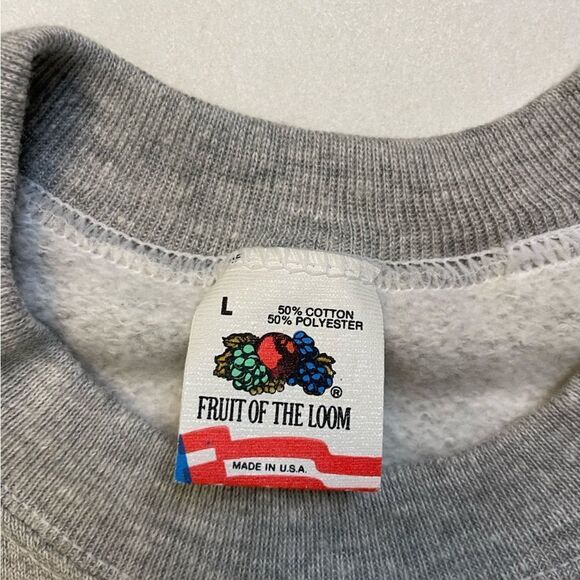 VINTAGE Transplanted From Wisconsin 1989 Sweatshirt Men Large Gray USA 80s 90s - Picture 5 of 6